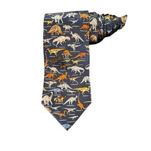 Museum Artifacts Dinosaurs Tyrannosaurus Rex Stegosaurs Vintage Novelty Necktie